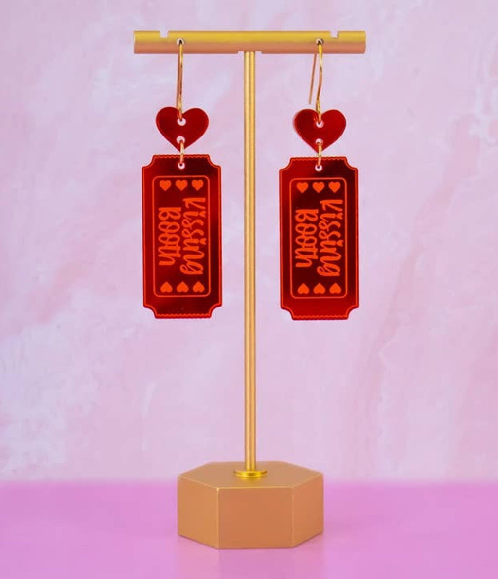 Kissing Booth Ticket Earrings - Unique Vintage - Womens, ACCESSORIES, JEWELRY
