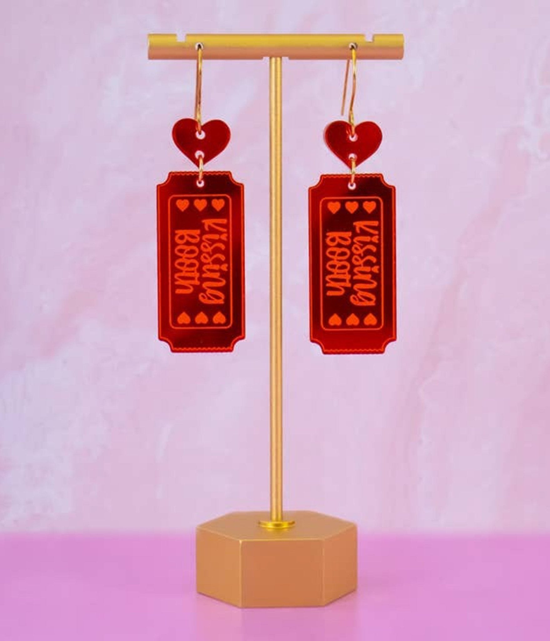 Kissing Booth Ticket Earrings - Unique Vintage - Womens, ACCESSORIES, JEWELRY
