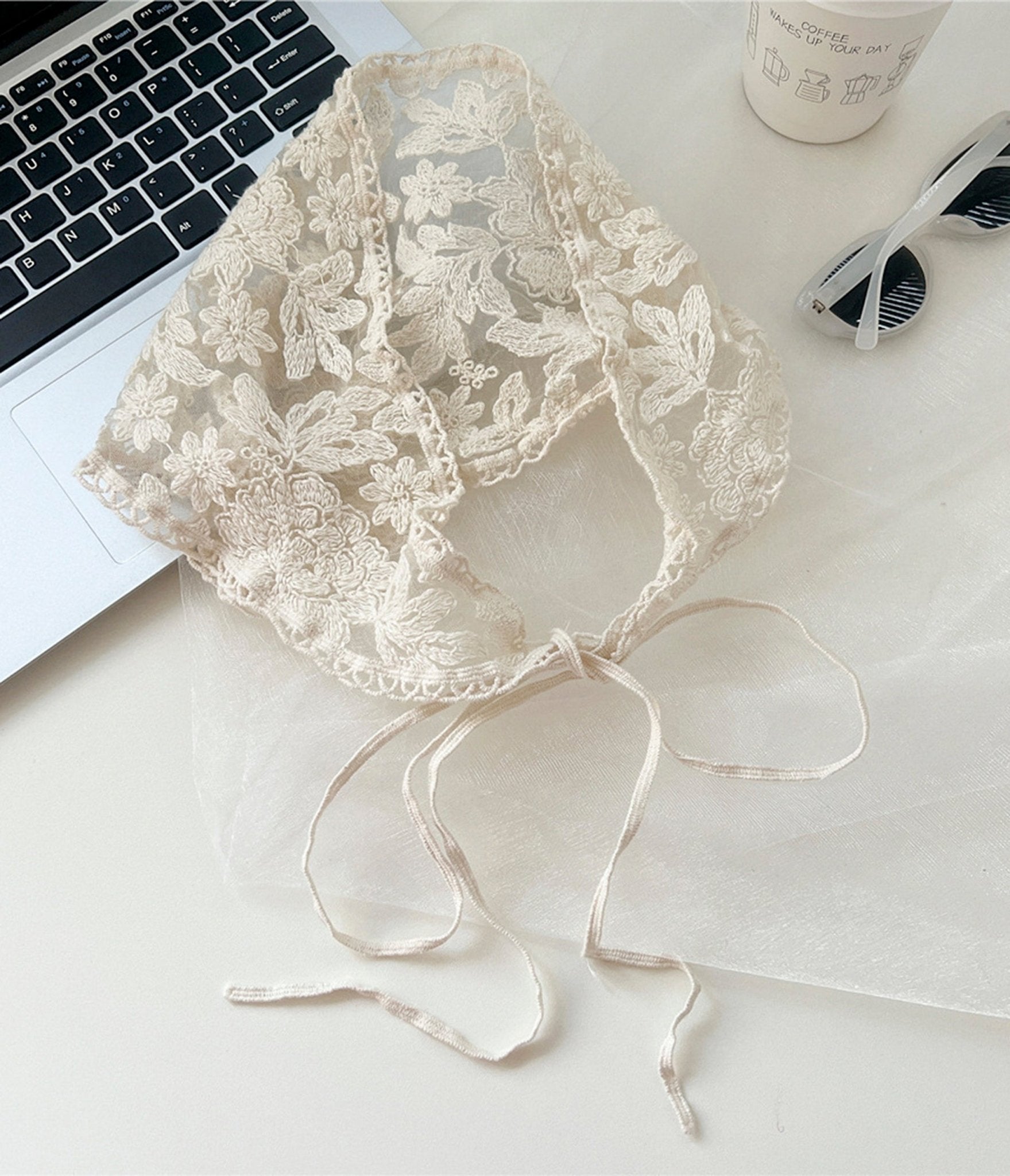 Lace Triangle Hair Scarf - Unique Vintage - Womens, ACCESSORIES, GLOVES/SCARVES