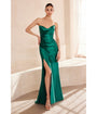 LaDivine by Cinderella Divine Emerald Draped Corset Gown