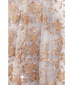 LaDivine by Cinderella Divine Gold Mist Illusion Plunging V - Neck Garden Wedding Gown - Unique Vintage - Womens