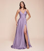 Ladivine by Cinderella Divine Lavender Long Sweetheart Satin Prom Dress