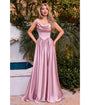 LaDivine by Cinderella Divine Mauve Satin Cowl Neck Gown