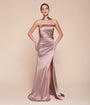 Ladivine by Cinderella Divine Mauve Strapless Satin Dress & Sash