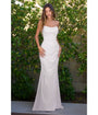 LaDivine by Cinderella Divine Off White Minimalist Strapless Neck Corset Mermaid Gown