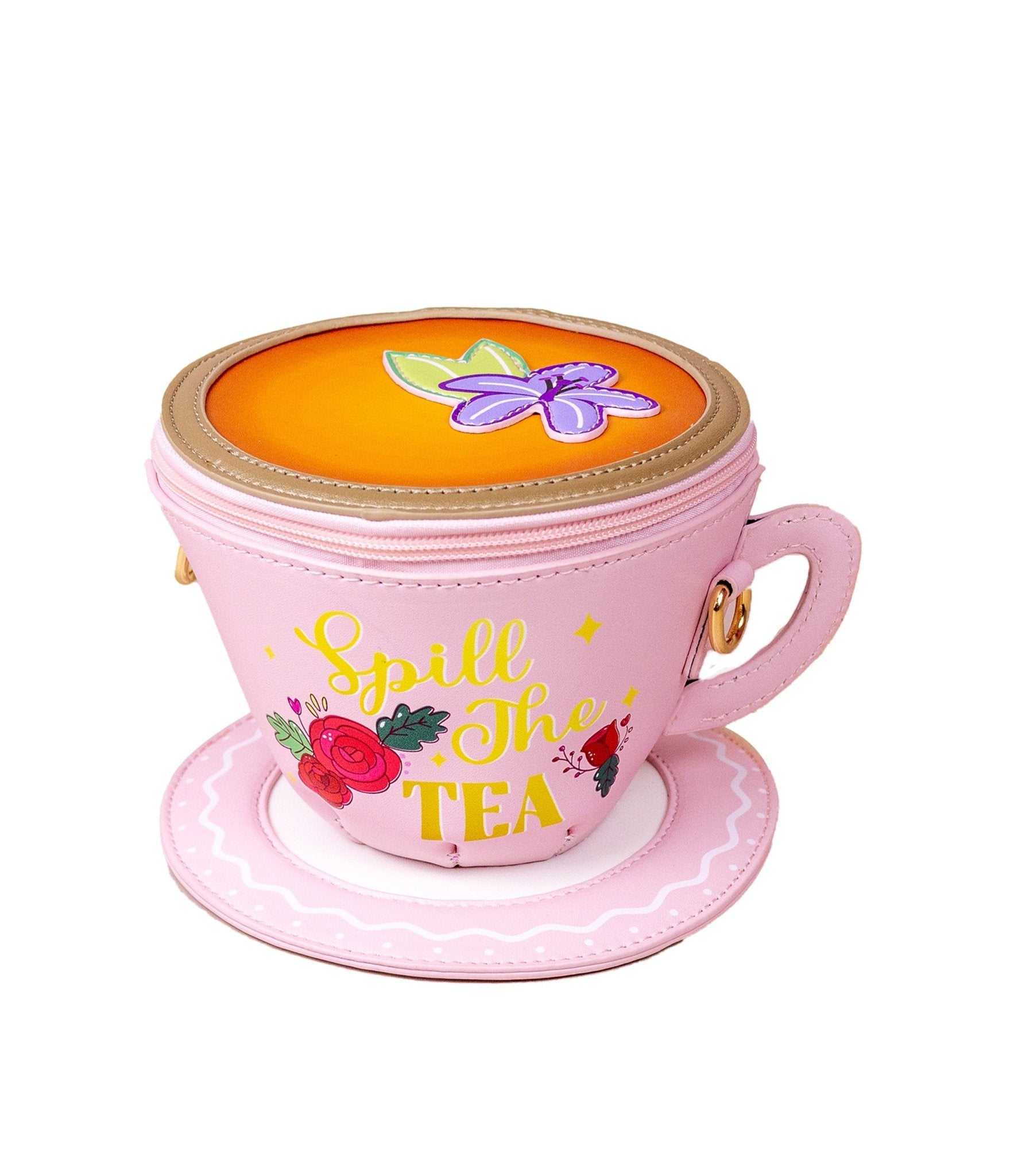 Lavender Tea Cup Crossbody Bag - Unique Vintage - Womens, ACCESSORIES, HANDBAGS