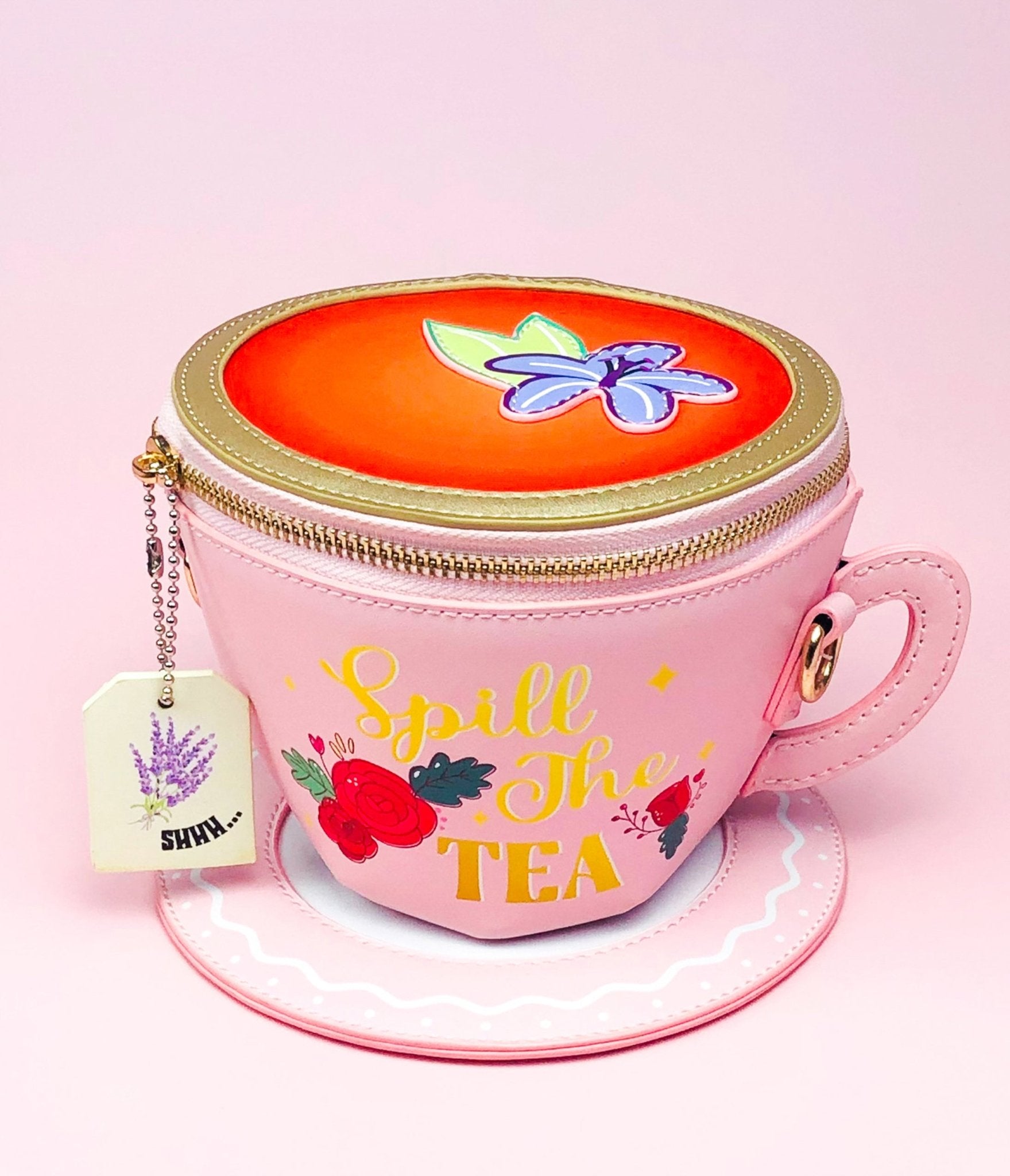Lavender Tea Cup Crossbody Bag - Unique Vintage - Womens, ACCESSORIES, HANDBAGS