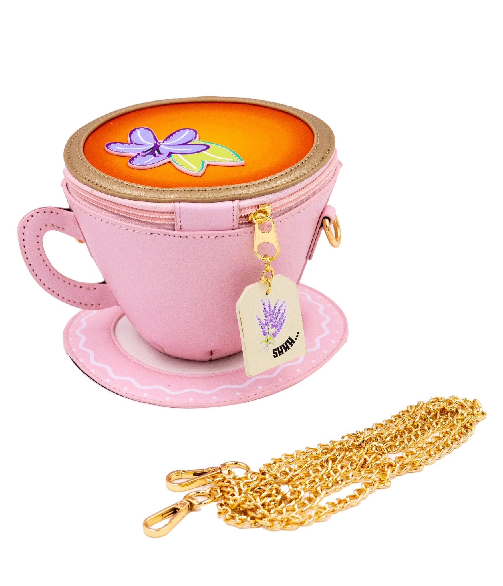 Lavender Tea Cup Crossbody Bag - Unique Vintage - Womens, ACCESSORIES, HANDBAGS