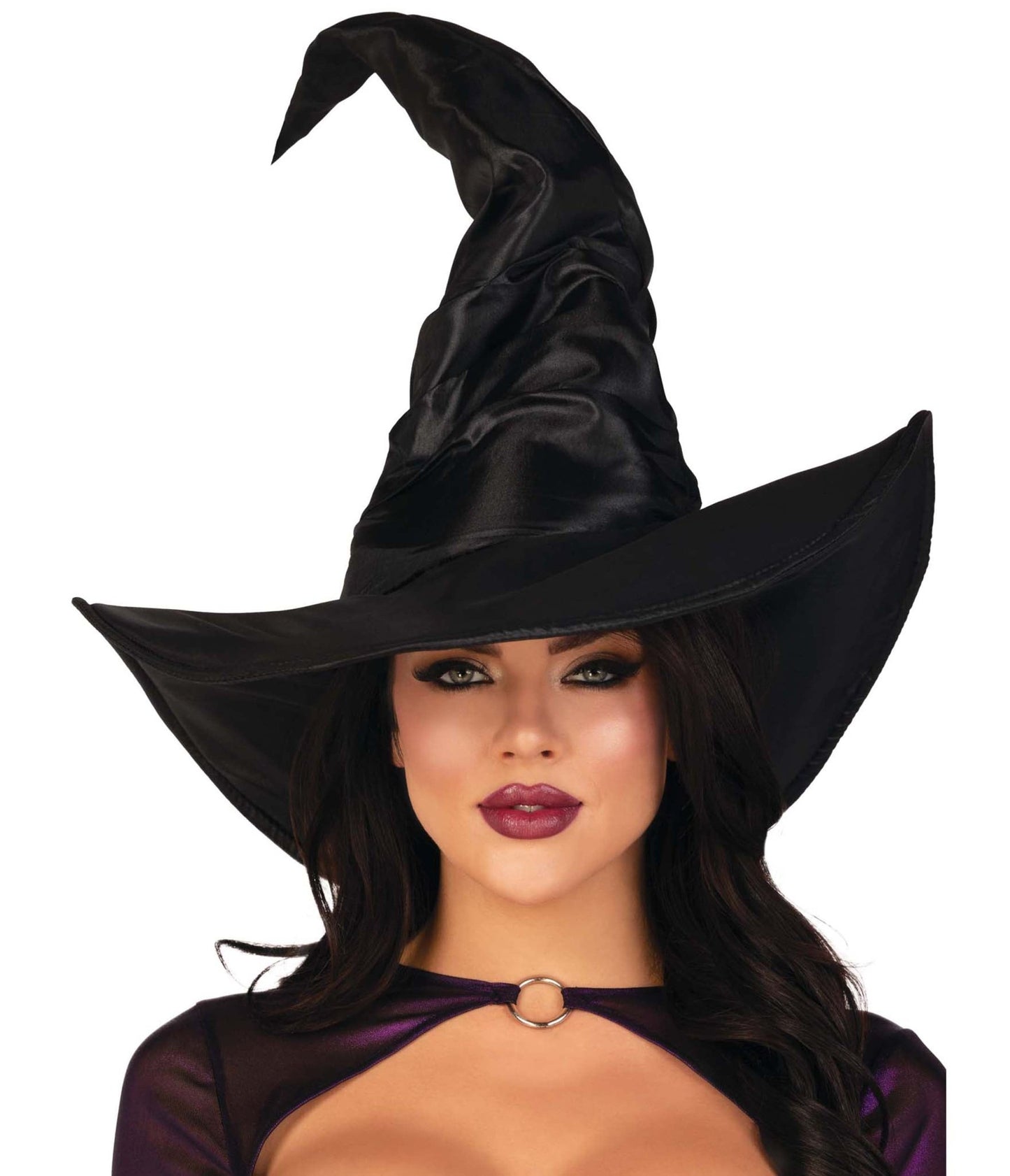 Leg Avenue Black Satin Witch Hat - Unique Vintage - Womens, ACCESSORIES, HATS