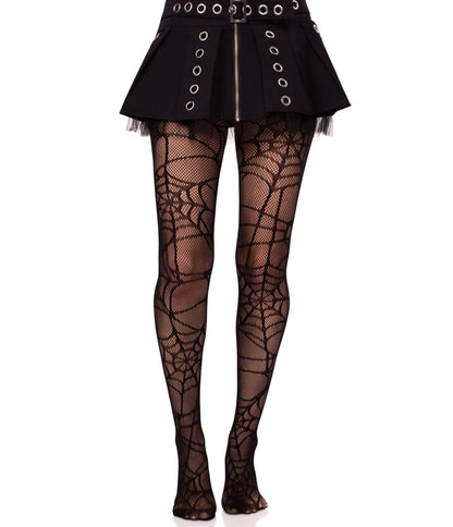 Leg Avenue Black Spiderweb Fishnets - Unique Vintage - Womens, ACCESSORIES, HOSIERY