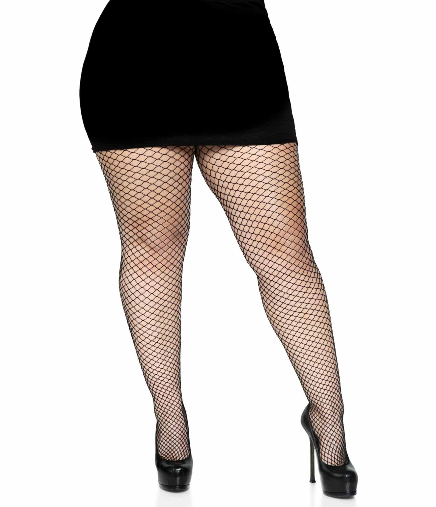 Leg Avenue Plus Size Black Fishnets - Unique Vintage - Womens, ACCESSORIES, HOSIERY