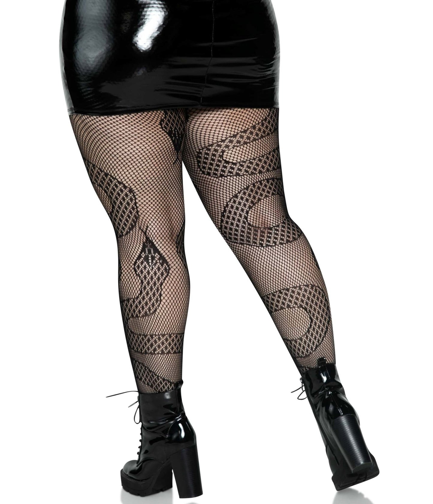 Leg Avenue Plus Size Black Snake Fishnets - Unique Vintage - Womens, ACCESSORIES, HOSIERY