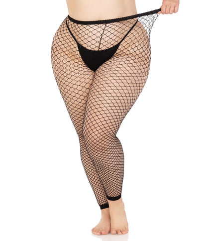 Leg Avenue Plus Size Delilah Footless Fishnet Tights - Unique Vintage - Womens, ACCESSORIES, HOSIERY