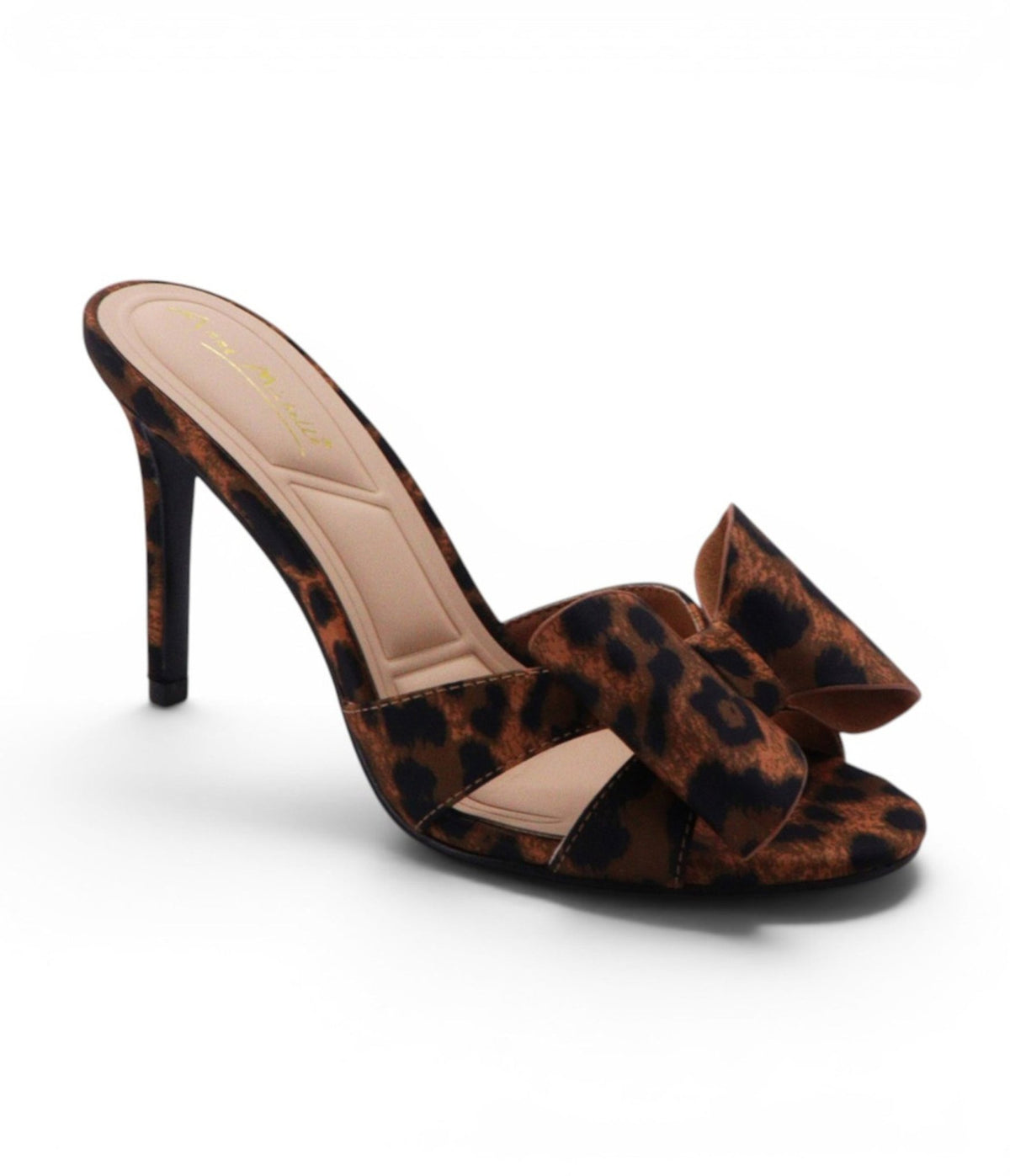 Leopard Print Bow Peep Toe Heels - Unique Vintage - Heels