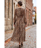 Leopard Print Chiffon Maxi Dress - Unique Vintage - Maxi Dresses