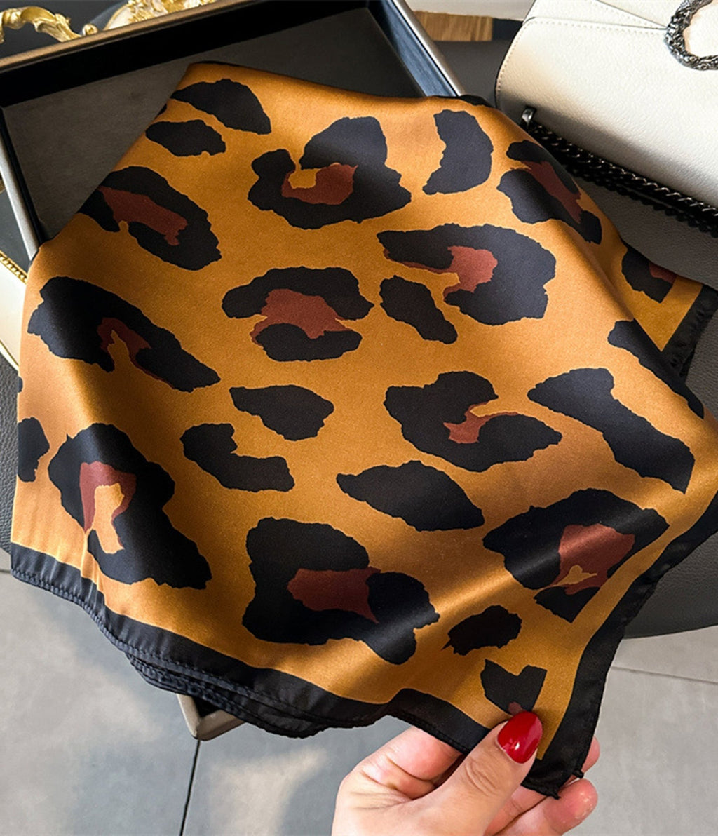 Leopard Print Satin Hair Scarf - Unique Vintage - Womens, ACCESSORIES, HAIR