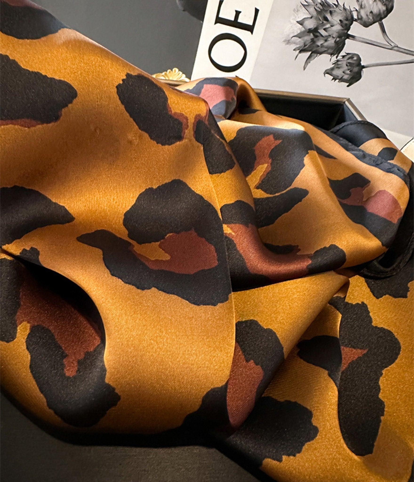 Leopard Print Satin Hair Scarf - Unique Vintage - Womens, ACCESSORIES, HAIR