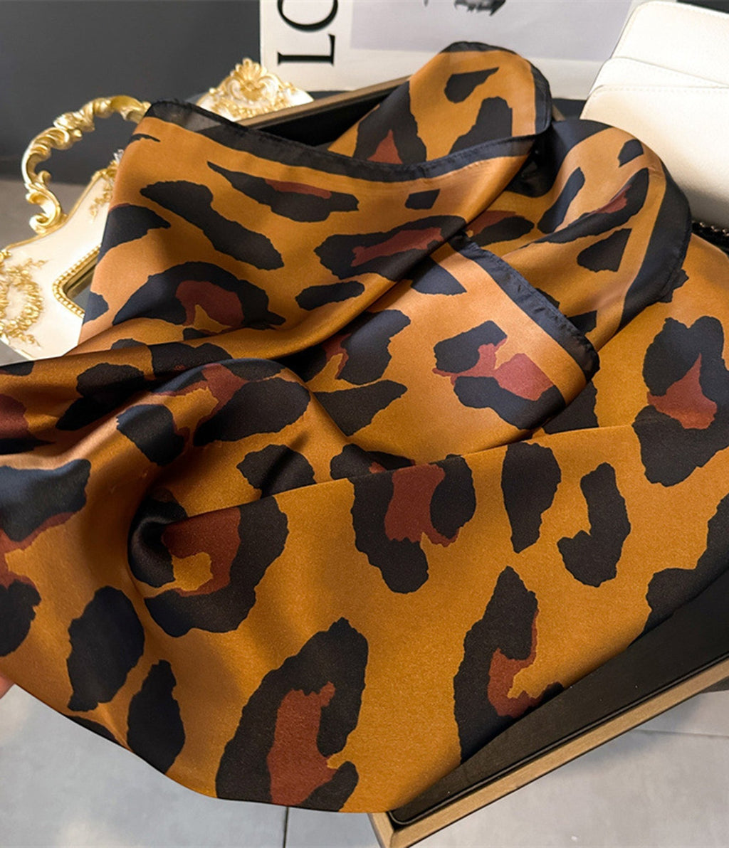 Leopard Print Satin Hair Scarf - Unique Vintage - Womens, ACCESSORIES, HAIR