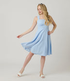 Light Blue Sleeveless Fit & Flare Dress - Unique Vintage - Womens, DRESSES, FIT AND FLARE