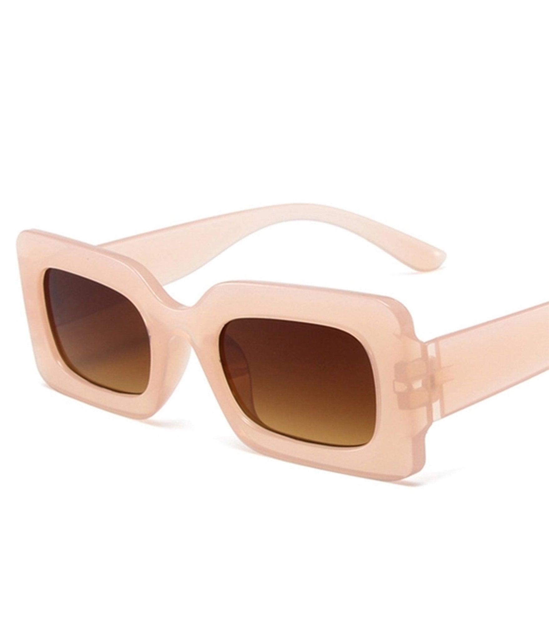 Light Pink Rectangular Frame Sunglasses - Unique Vintage - Womens, ACCESSORIES, SUNGLASSES
