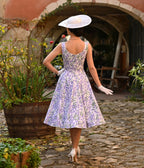 Lilac Meadow Swing Dress - Unique Vintage - Womens, DRESSES, SWING