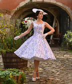 Lilac Meadow Swing Dress - Unique Vintage - Womens, DRESSES, SWING