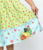 Little Golden Books x Unique Vintage Green & Blue Fuzzy Duckling Bobbie Swing Dress - Unique Vintage - Womens, DRESSES, SWING