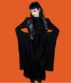 Lively Ghosts Black Bell Sleeve Unhallowed Midi Dress - Unique Vintage - Womens, DRESSES, MIDI