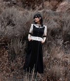 Lively Ghosts Black & White Blackfern Maxi Dress - Unique Vintage - Womens, DRESSES, MAXI