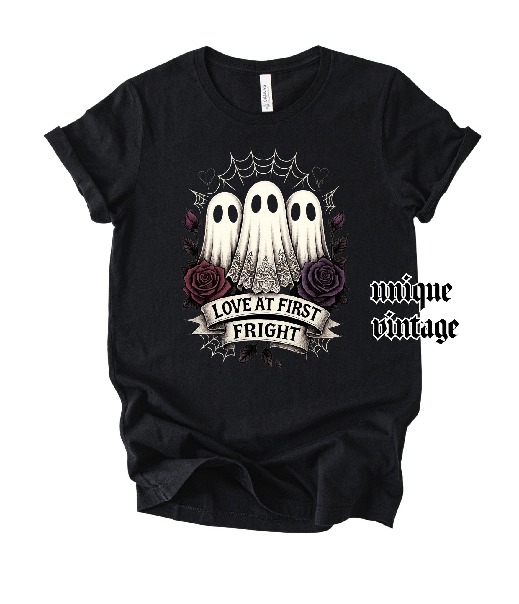 Love At First Fright Unisex Graphic Shirt - Unique Vintage - Womens, GRAPHIC TEES, TEES