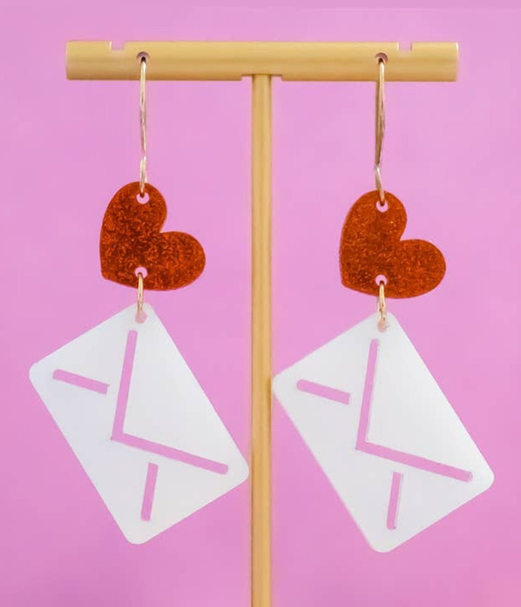 Love Letter Earrings - Unique Vintage - Womens, ACCESSORIES, JEWELRY