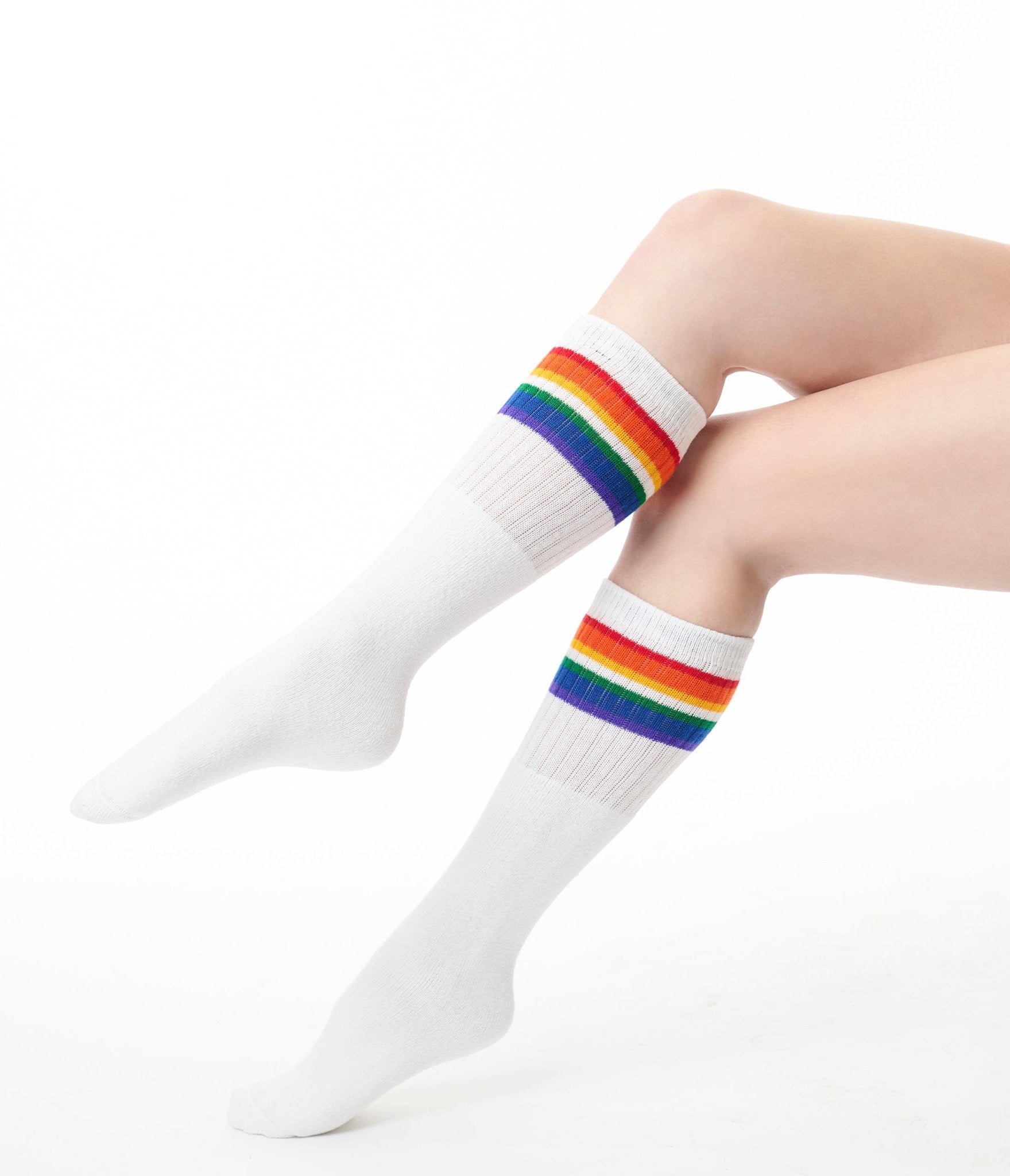 Love Rainbow Knee High Tube Socks - Unique Vintage - Womens, ACCESSORIES, HOSIERY