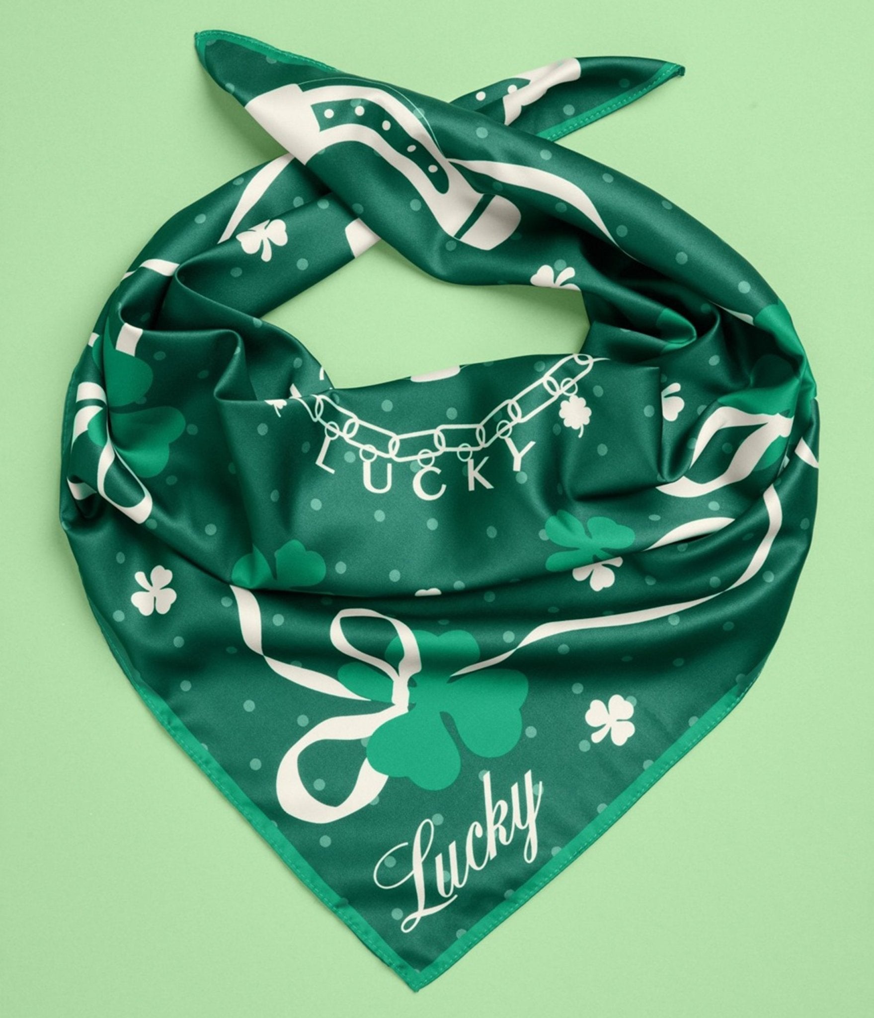 Lucky Green St Patrick's Day Hair Scarf - Unique Vintage - Womens, ACCESSORIES, GLOVES/SCARVES