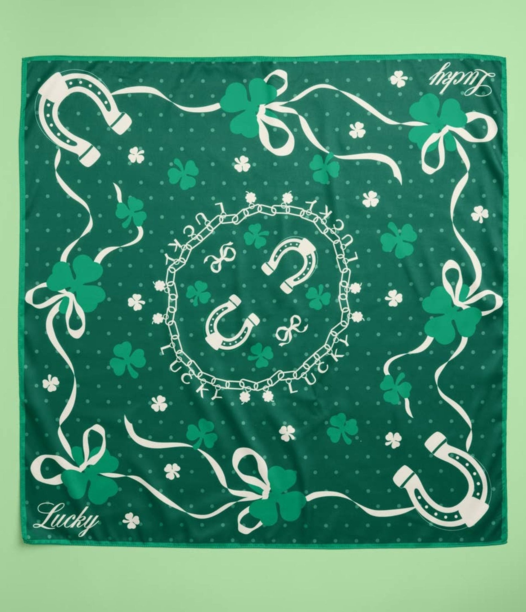 Lucky Green St Patrick's Day Hair Scarf - Unique Vintage - Womens, ACCESSORIES, GLOVES/SCARVES