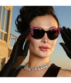Lux De Ville Black & Pink Queen Bee Sunglasses - Unique Vintage - Womens, ACCESSORIES, SUNGLASSES