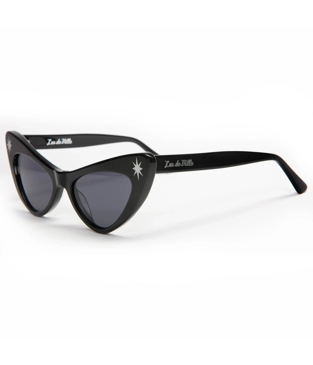 Lux De Ville Black Starlite Sunglasses - Unique Vintage - Womens, ACCESSORIES, SUNGLASSES