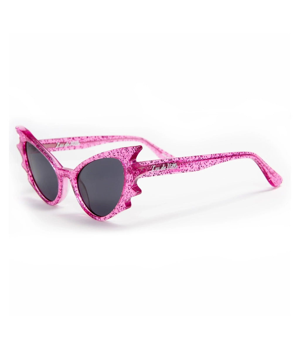 Lux De Ville Pink Sparkle Temper Sunglasses - Unique Vintage - Womens, ACCESSORIES, SUNGLASSES