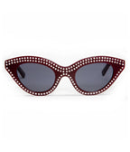 Lux De Ville Red & Silver Rhinestone Auntie Mame Sunglasses - Unique Vintage - Womens, ACCESSORIES, SUNGLASSES