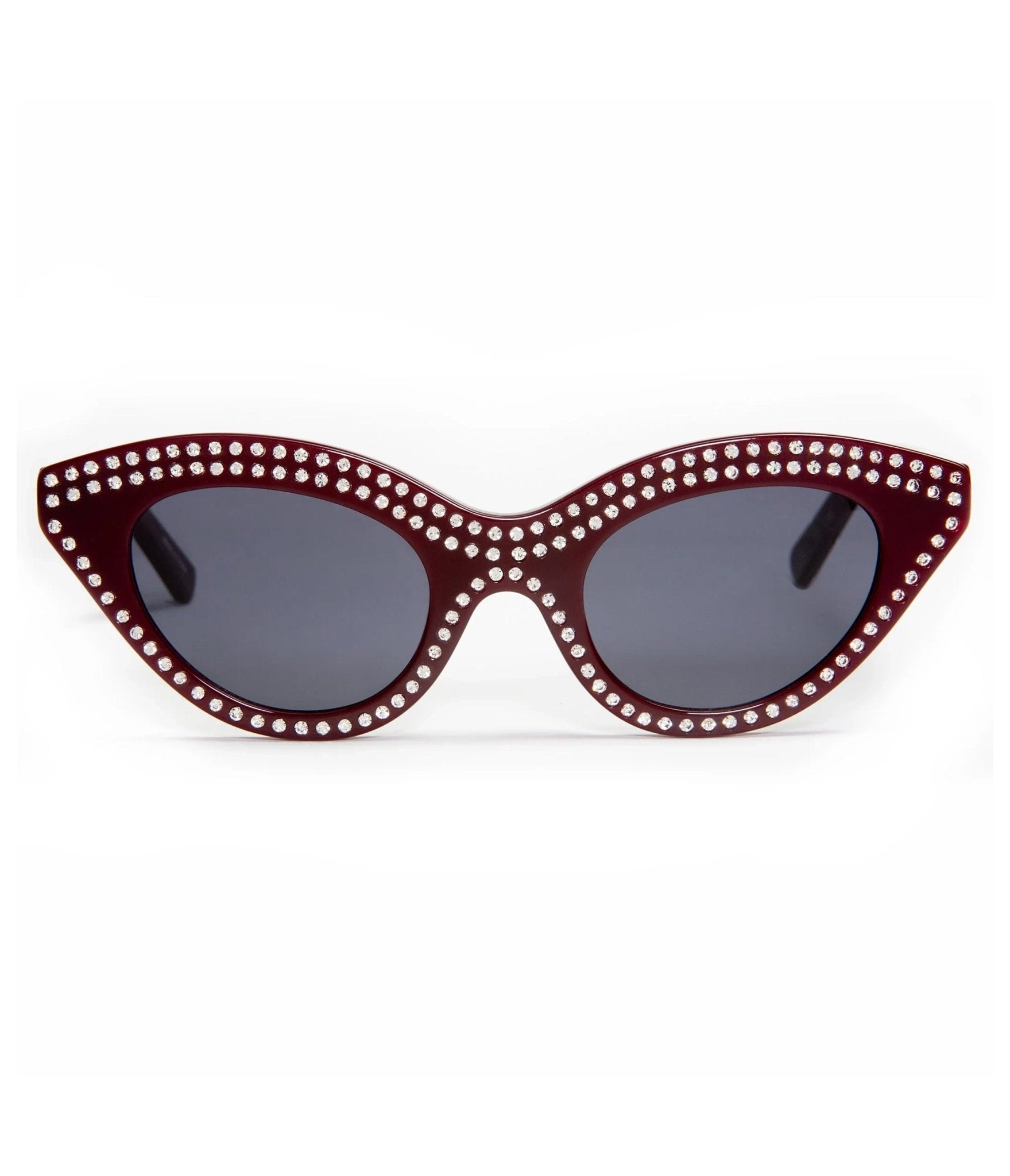Lux De Ville Red & Silver Rhinestone Auntie Mame Sunglasses - Unique Vintage - Womens, ACCESSORIES, SUNGLASSES