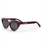 Lux De Ville Red & Silver Rhinestone Auntie Mame Sunglasses - Unique Vintage - Womens, ACCESSORIES, SUNGLASSES