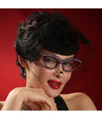 Lux De Ville Red & Silver Rhinestone Auntie Mame Sunglasses - Unique Vintage - Womens, ACCESSORIES, SUNGLASSES