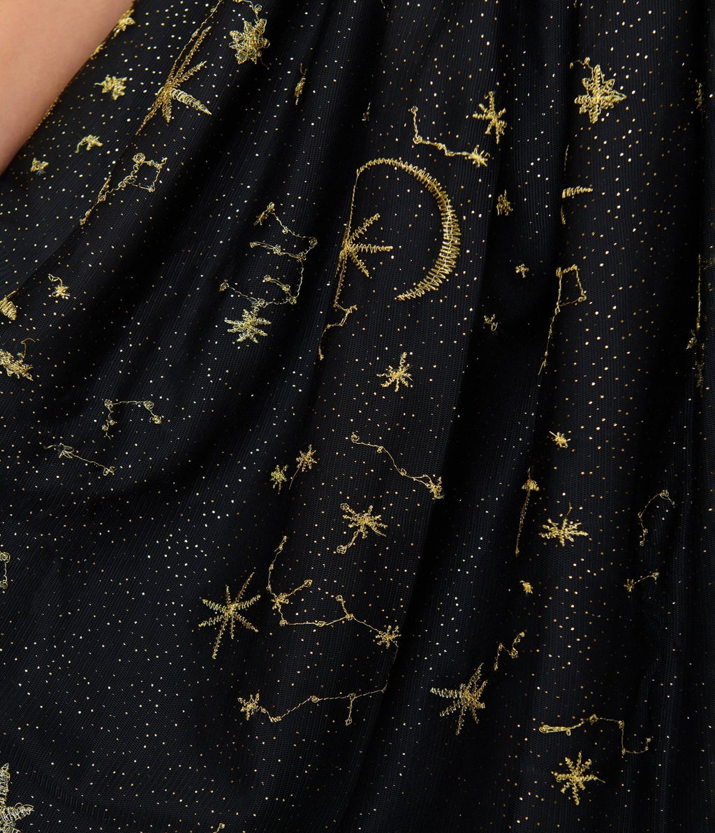 Magnolia Place Black Celestial Midori Swing Dress - Unique Vintage - Womens, DRESSES, SWING