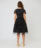 Magnolia Place Black Celestial Midori Swing Dress - Unique Vintage - Womens, DRESSES, SWING