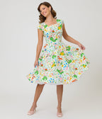 Magnolia Place Gnome & Frog Anna Swing Dress - Unique Vintage - Womens, DRESSES, SWING
