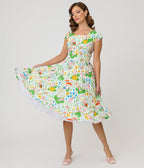 Magnolia Place Gnome & Frog Anna Swing Dress - Unique Vintage - Womens, DRESSES, SWING