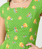 Magnolia Place Green Pyrex Print Anna Swing Dress - Unique Vintage - Womens, DRESSES, SWING