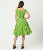 Magnolia Place Green Pyrex Print Anna Swing Dress - Unique Vintage - Womens, DRESSES, SWING