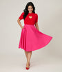 Magnolia Place Hot Pink Cotton Sally Swing Skirt