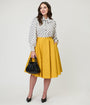 Magnolia Place Mustard Sally Swing Skirt
