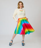 Magnolia Place Ombre Rainbow Sally Swing Skirt - Unique Vintage - Womens, BOTTOMS, SKIRTS